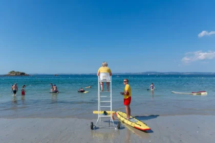 Qualified Lifeguard watching see surfer from their posts